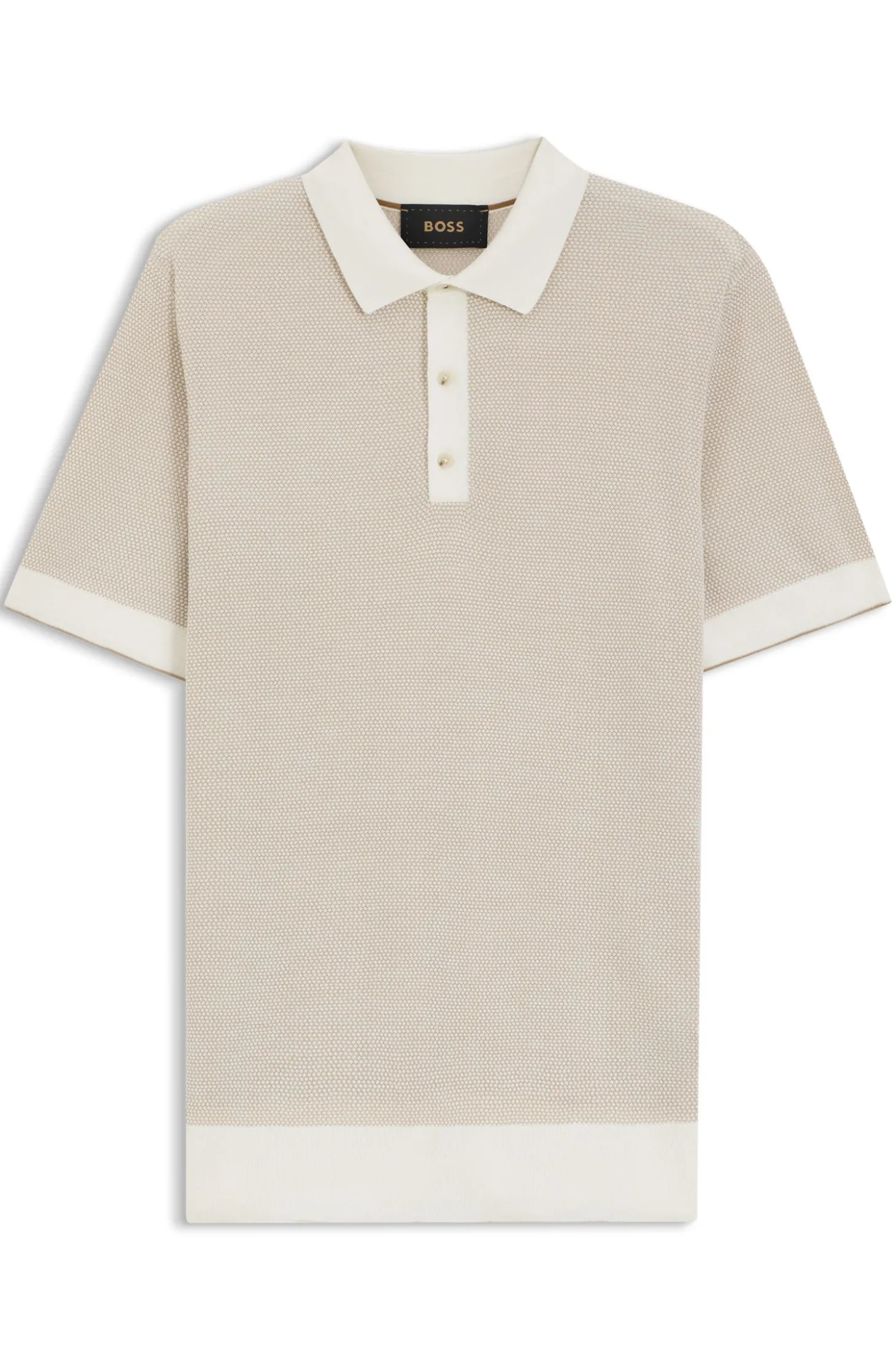 Strick-Poloshirt aus Seide und Baumwolle