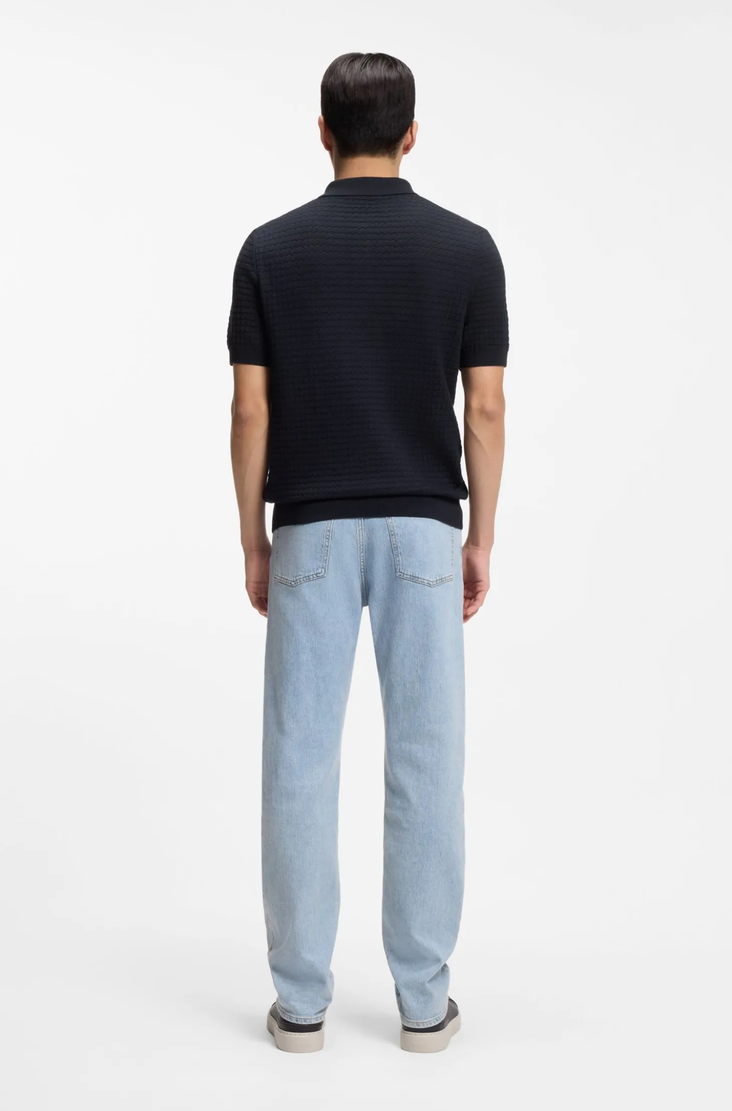 Strick-Poloshirt aus Seide und Baumwolle