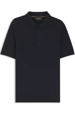 Strick-Poloshirt aus Seide und Baumwolle