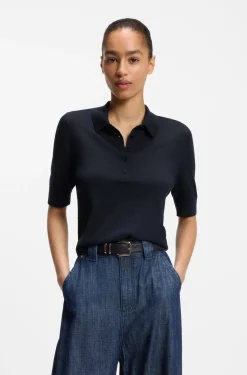 Strick-Poloshirt aus superfeiner Merinowolle