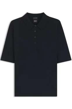 Strick-Poloshirt aus superfeiner Merinowolle