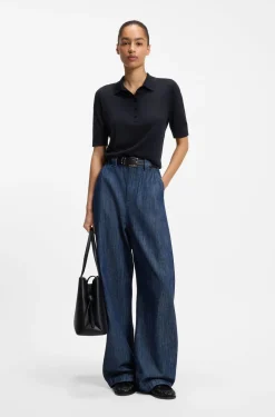 Strick-Poloshirt aus superfeiner Merinowolle