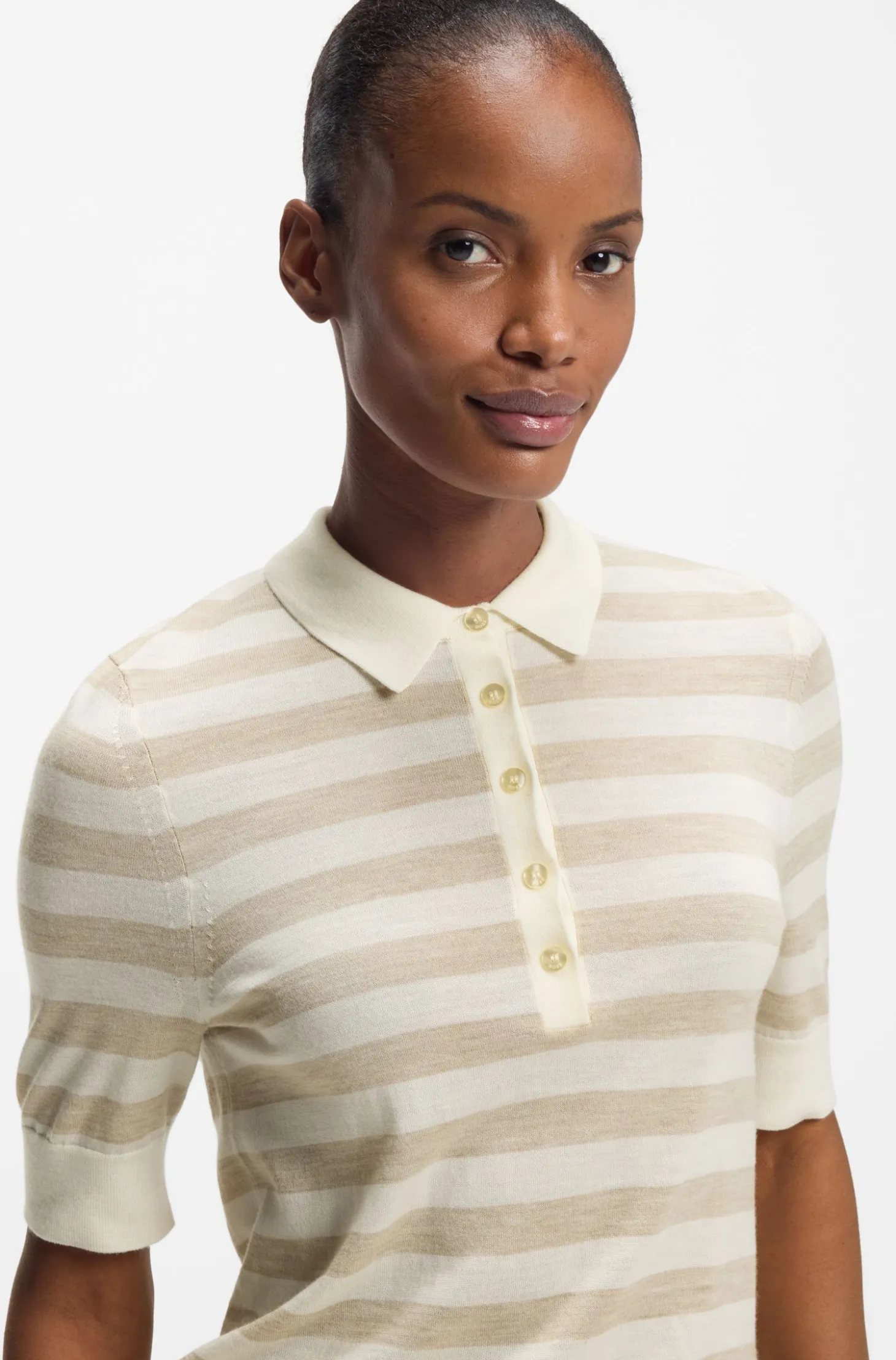 Strick-Poloshirt aus superfeiner Merinowolle