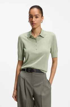 Strick-Poloshirt aus superfeiner Merinowolle