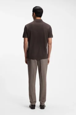 Strick-Poloshirt aus zweifarbiger Baumwolle