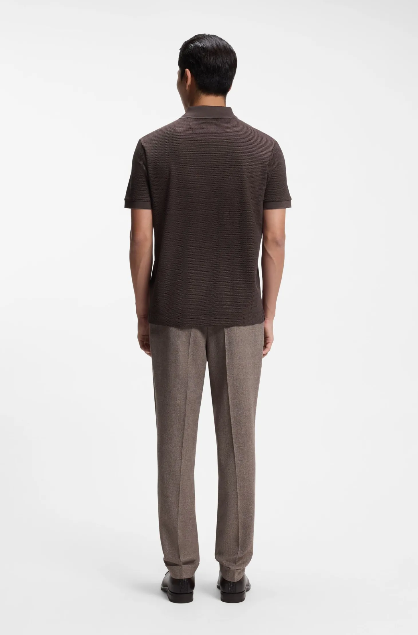 Strick-Poloshirt aus zweifarbiger Baumwolle