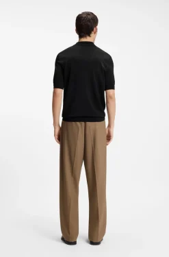 Strick-Poloshirt mit Reißverschluss am Kragen
