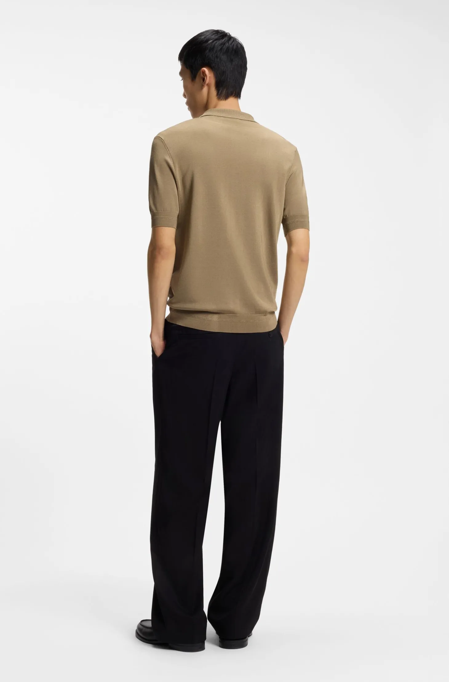 Strick-Poloshirt mit Reißverschluss am Kragen