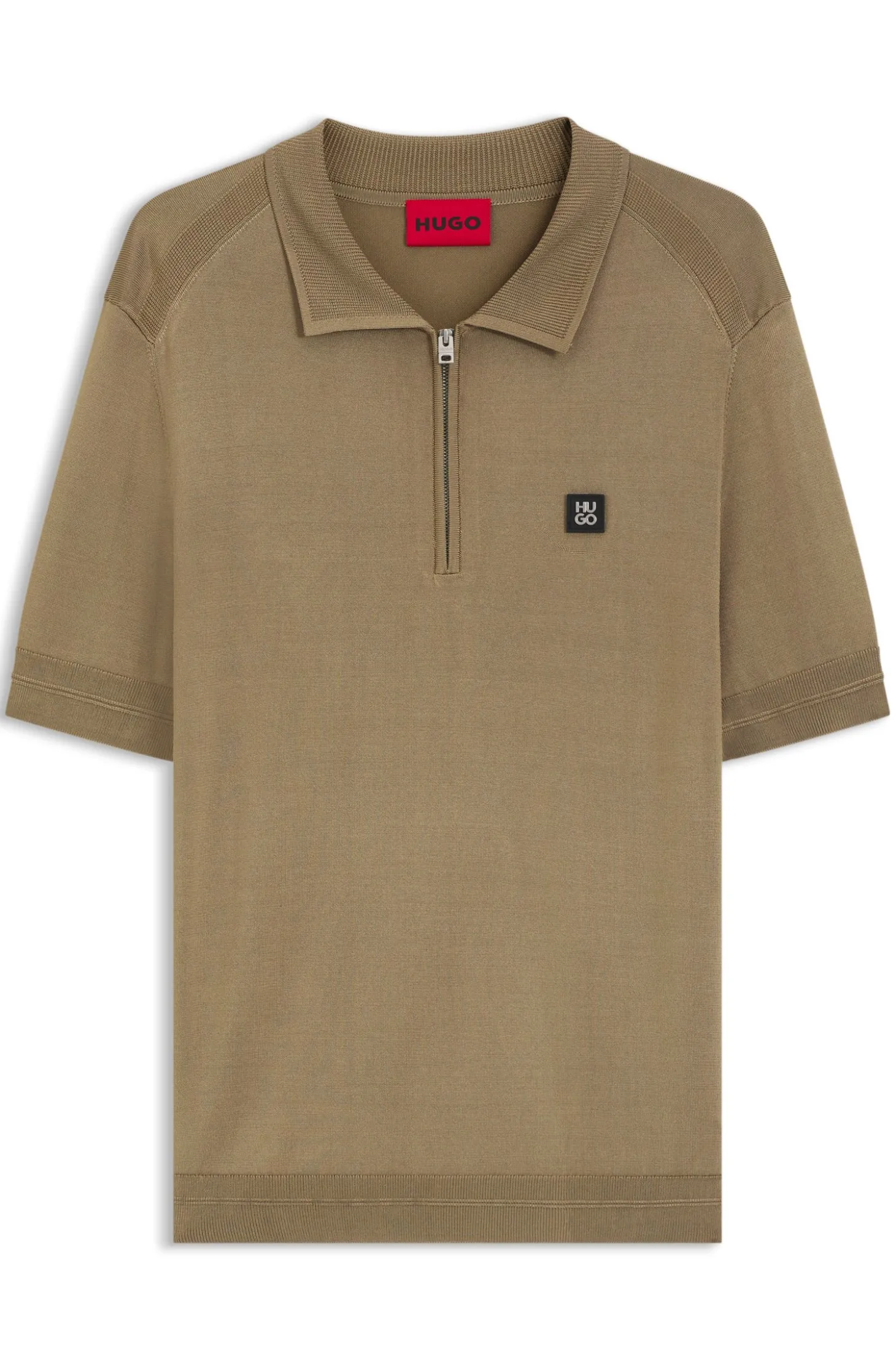 Strick-Poloshirt mit Reißverschluss am Kragen