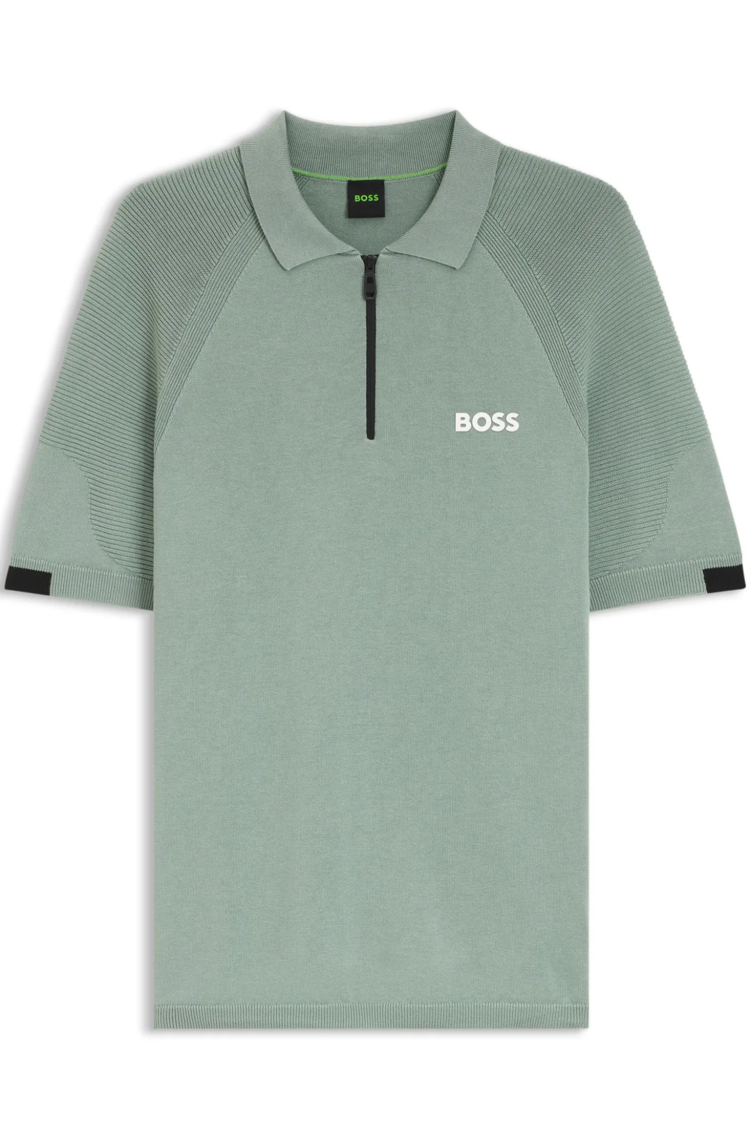 Strick-Poloshirt mit Reißverschluss am Kragen und Body-Mapping-Design