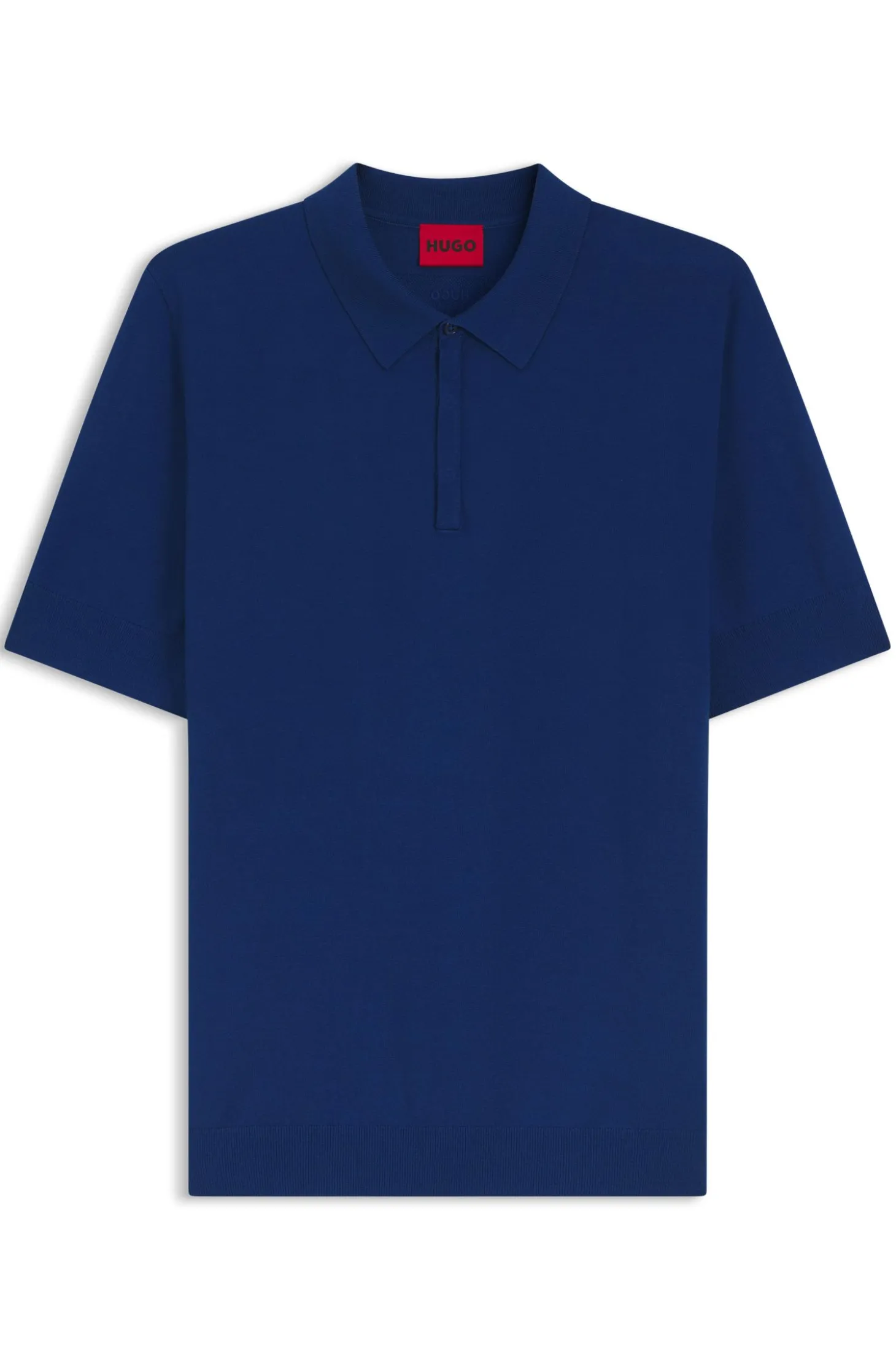 Strick-Poloshirt mit verdeckter Knopfleiste