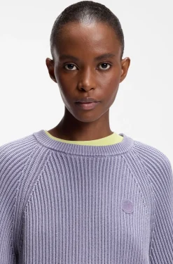 Strickpullover aus Baumwolle mit Happy HUGO Logo