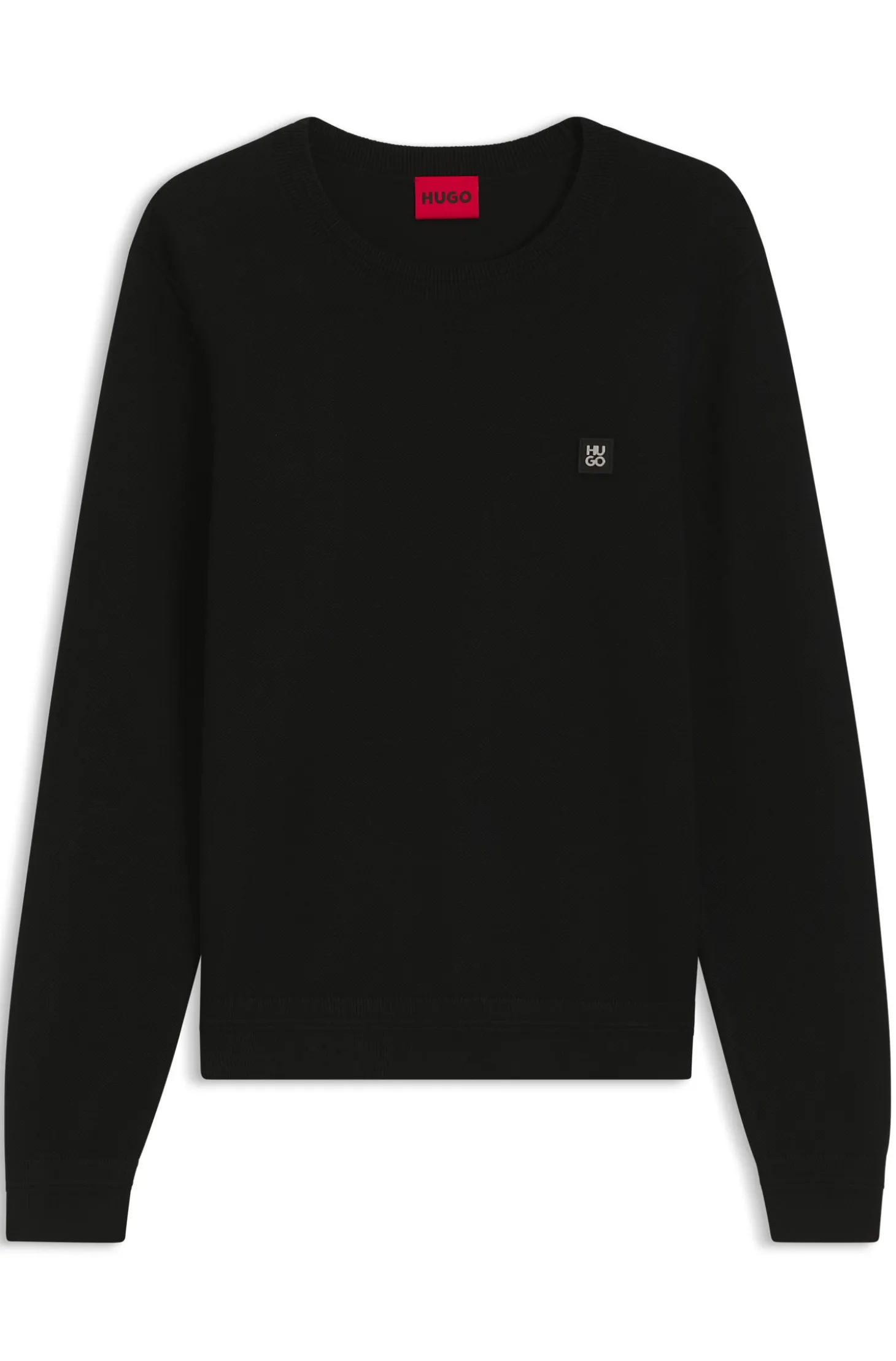 Strickpullover aus Piqué mit metallenem Stack-Logo