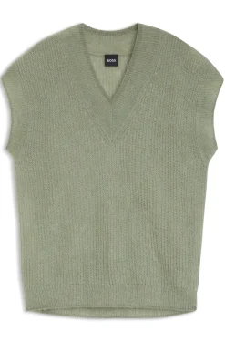 Stricktop aus Alpaka-Mix mit V-Ausschnitt