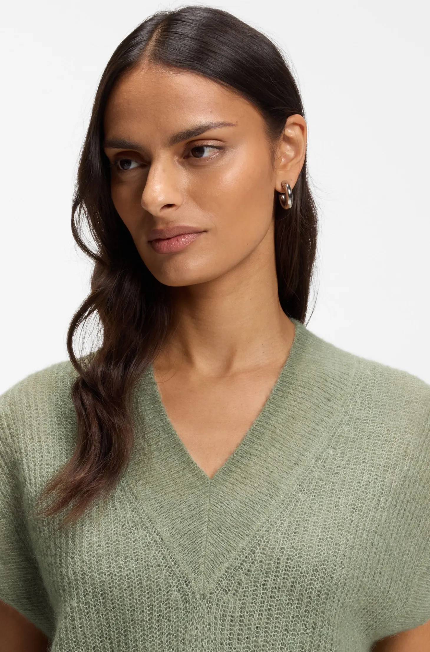 Stricktop aus Alpaka-Mix mit V-Ausschnitt