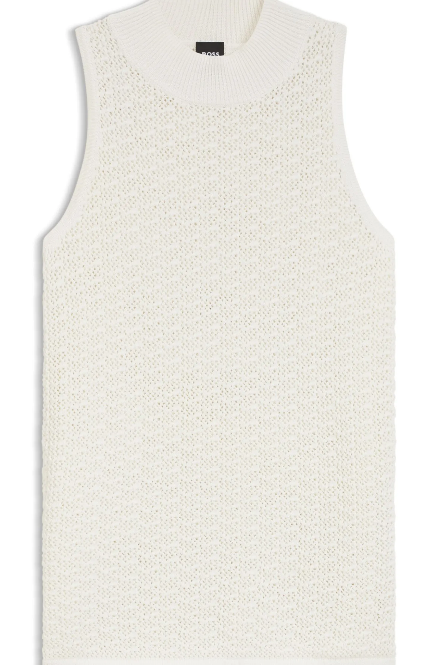 Stricktop aus Baumwolle mit feiner Spitzenstruktur