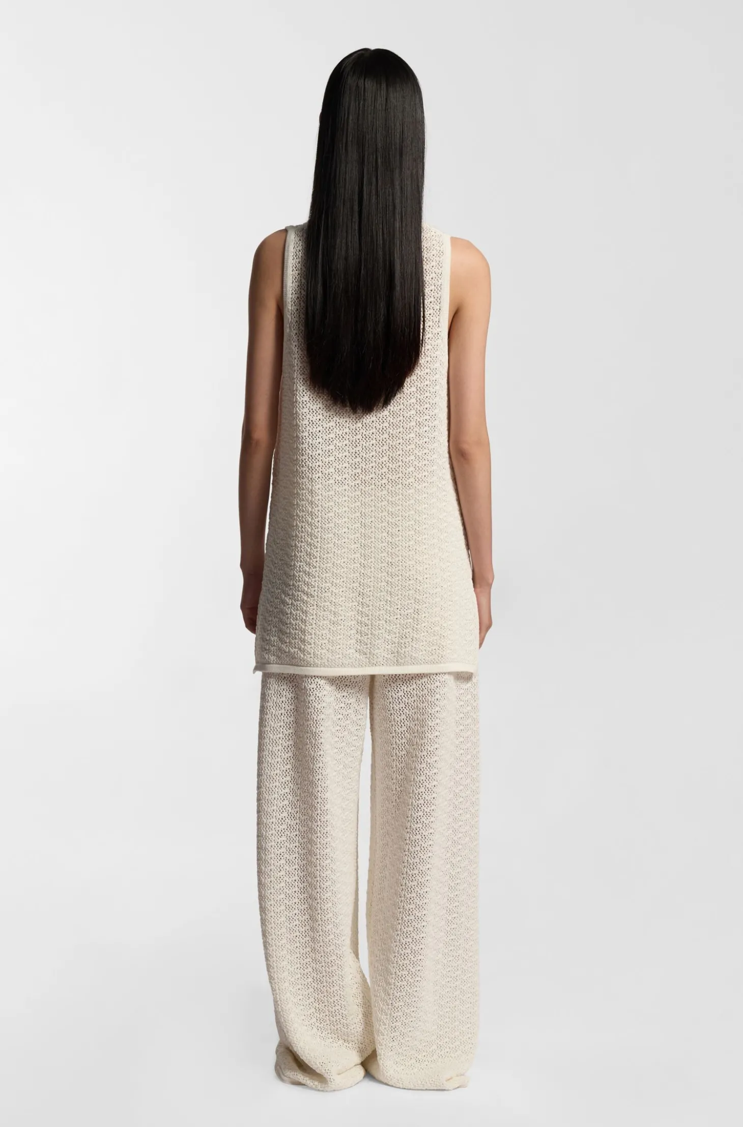 Stricktop aus Baumwolle mit feiner Spitzenstruktur