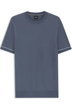 Strick-T-Shirt aus Baumwoll-Mix mit Querstreifen