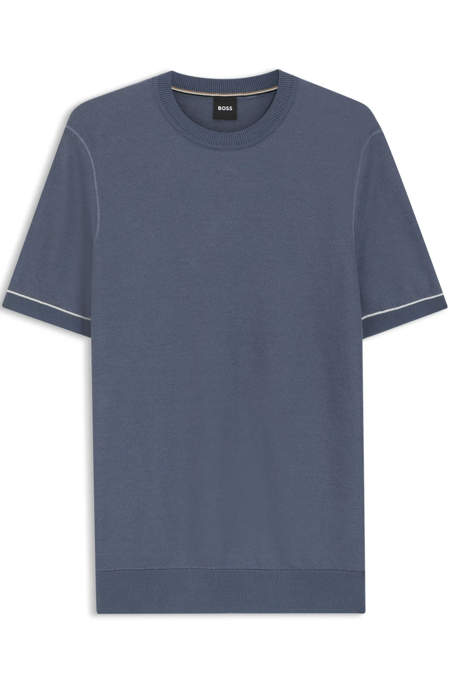 Strick-T-Shirt aus Baumwoll-Mix mit Querstreifen