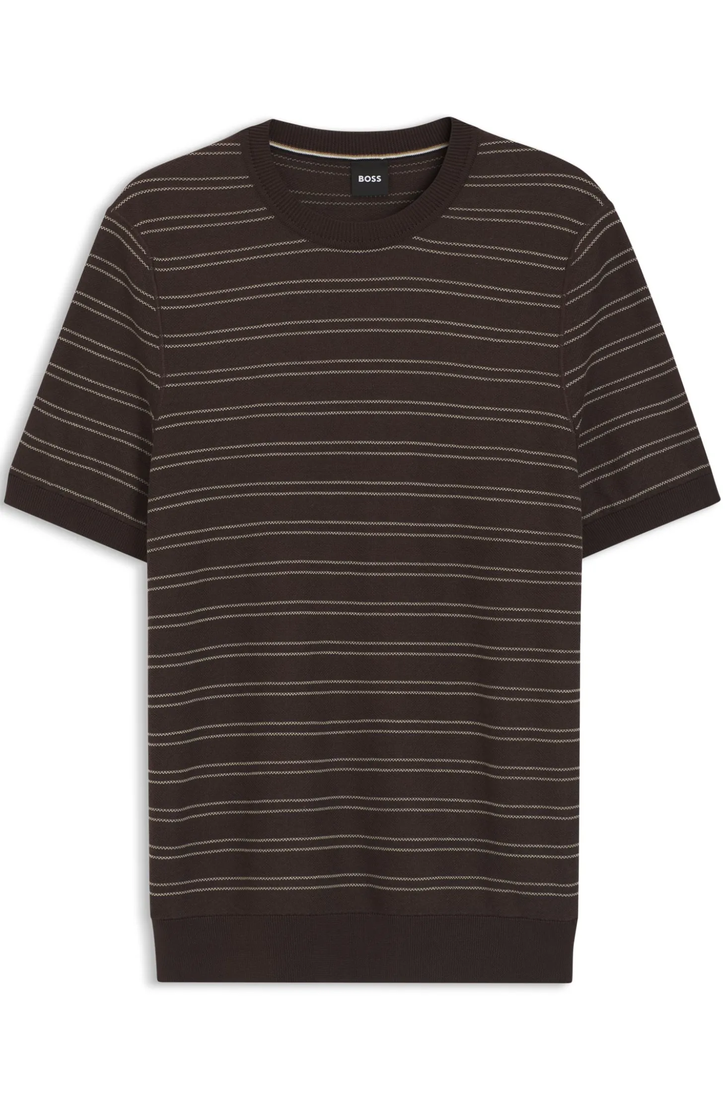Strick-T-Shirt aus Baumwoll-Mix mit Querstreifen