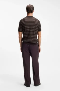 Strick-T-Shirt aus Baumwoll-Mix mit Querstreifen