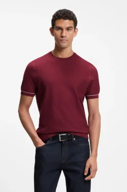 Strick-T-Shirt aus Baumwoll-Mix mit Querstreifen