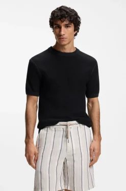 Strick-T-Shirt aus Baumwoll-Mix