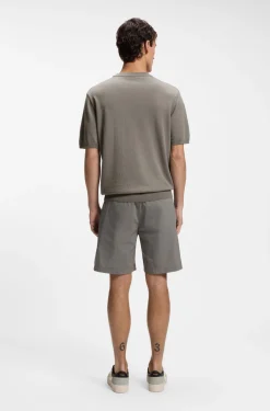 Strick-T-Shirt aus Leinen-Baumwoll-Mix