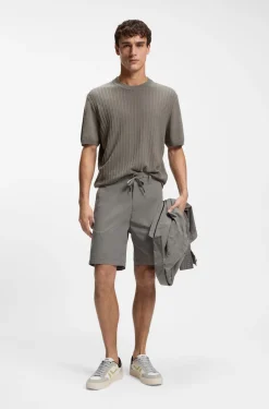 Strick-T-Shirt aus Leinen-Baumwoll-Mix