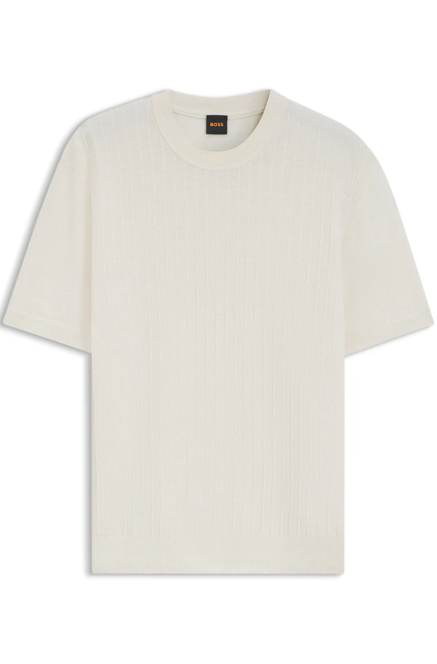 Strick-T-Shirt aus Leinen-Baumwoll-Mix