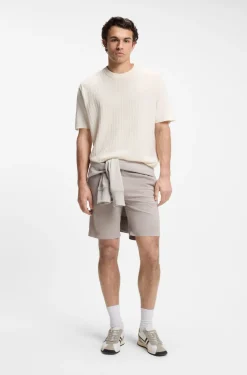Strick-T-Shirt aus Leinen-Baumwoll-Mix