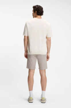 Strick-T-Shirt aus Leinen-Baumwoll-Mix