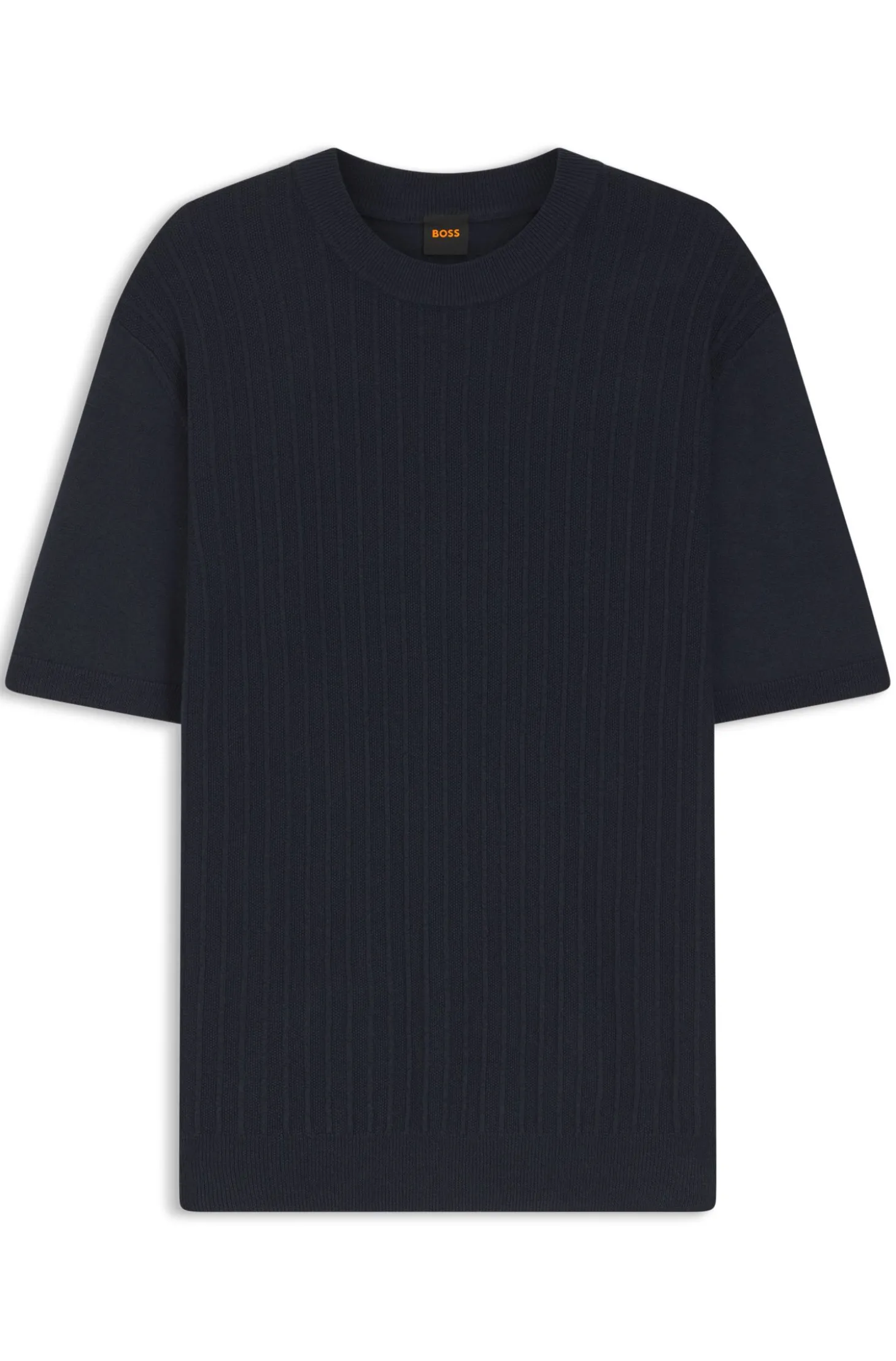 Strick-T-Shirt aus Leinen-Baumwoll-Mix