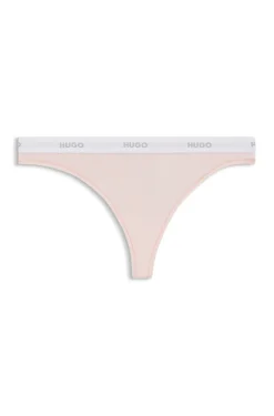 String aus Stretch-Baumwolle mit Logos am Bund