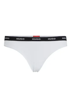 String aus Stretch-Baumwolle mit sich wiederholenden Logos am Bund