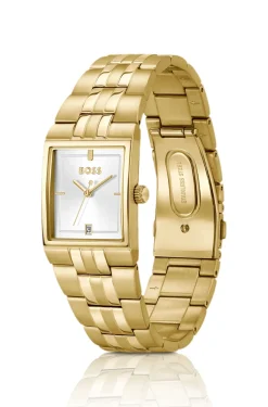 Strivo goldfarbene Uhr mit Streifen-Detail