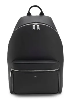 Strukturierter Rucksack mit poliertem Logo-Schriftzug