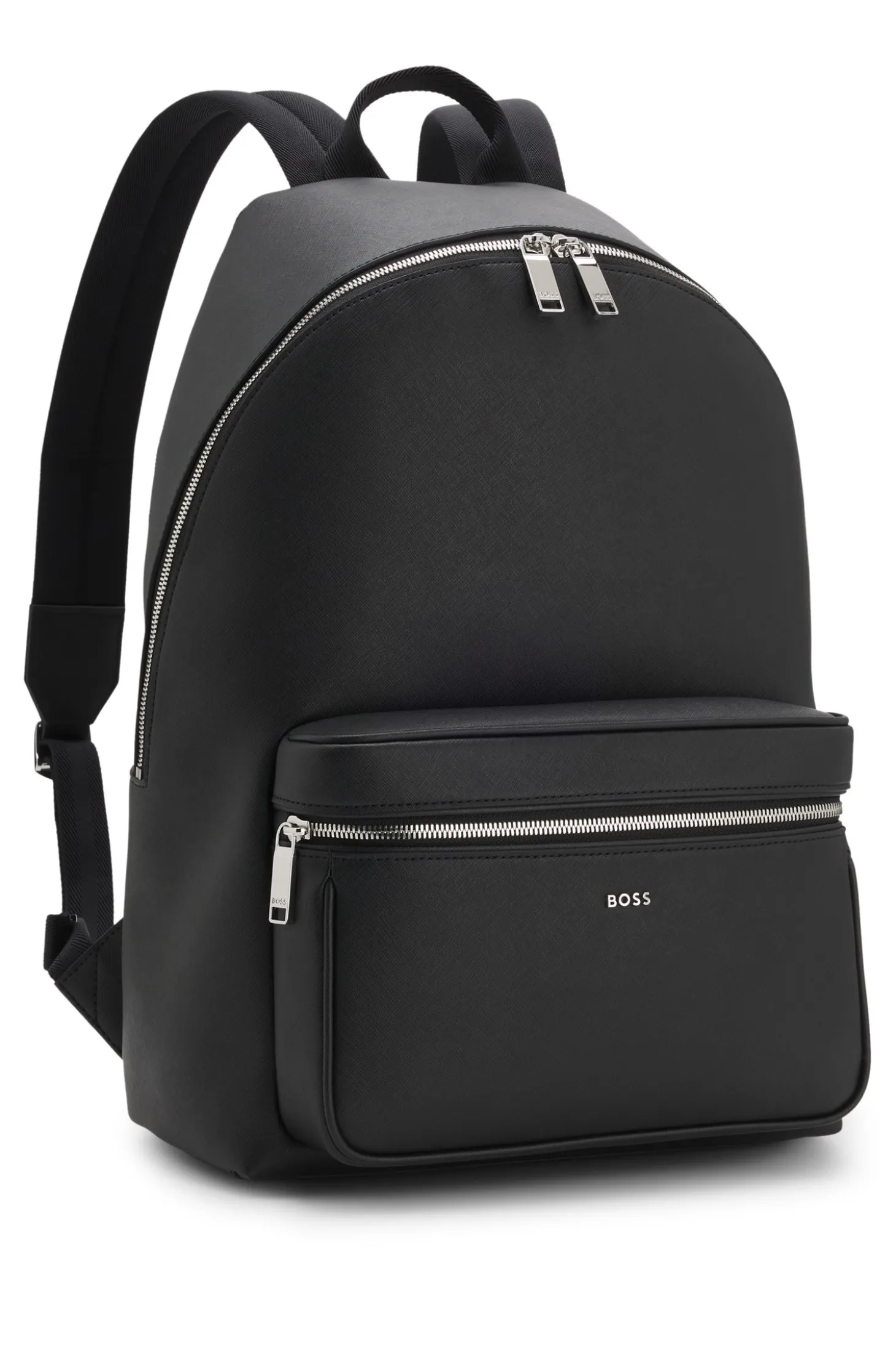Strukturierter Rucksack mit poliertem Logo-Schriftzug
