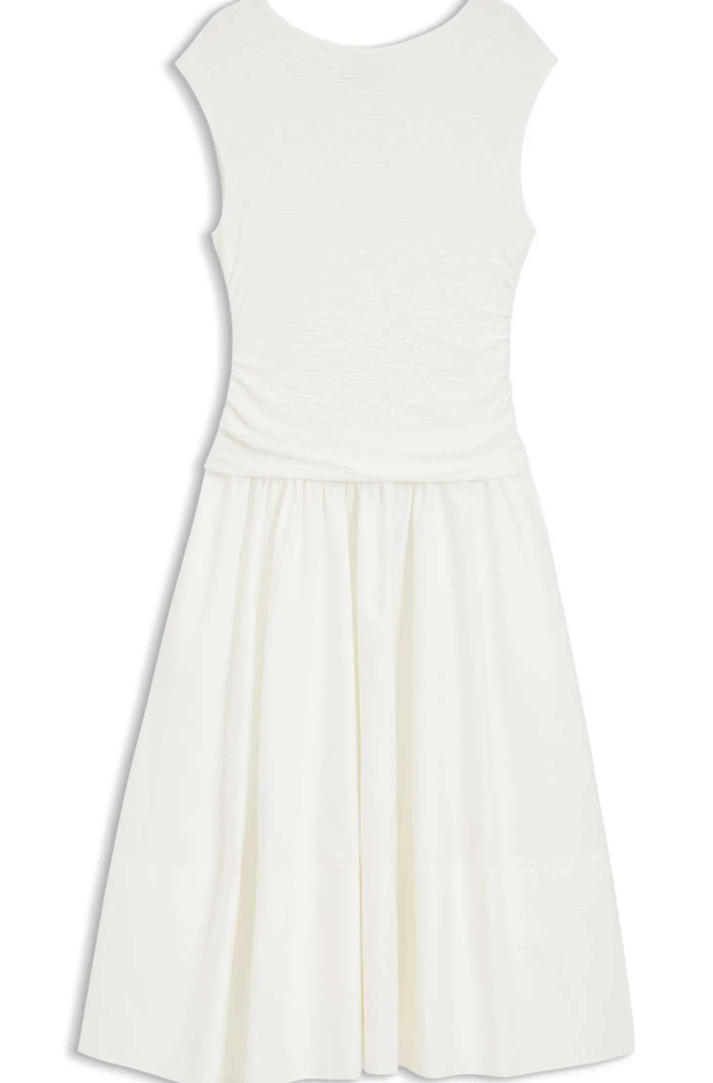 Strukturiertes Jersey-Kleid mit Popeline-Rock
