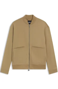 Sweatjacke aus angerautem Baumwoll-Mix mit Reißverschluss