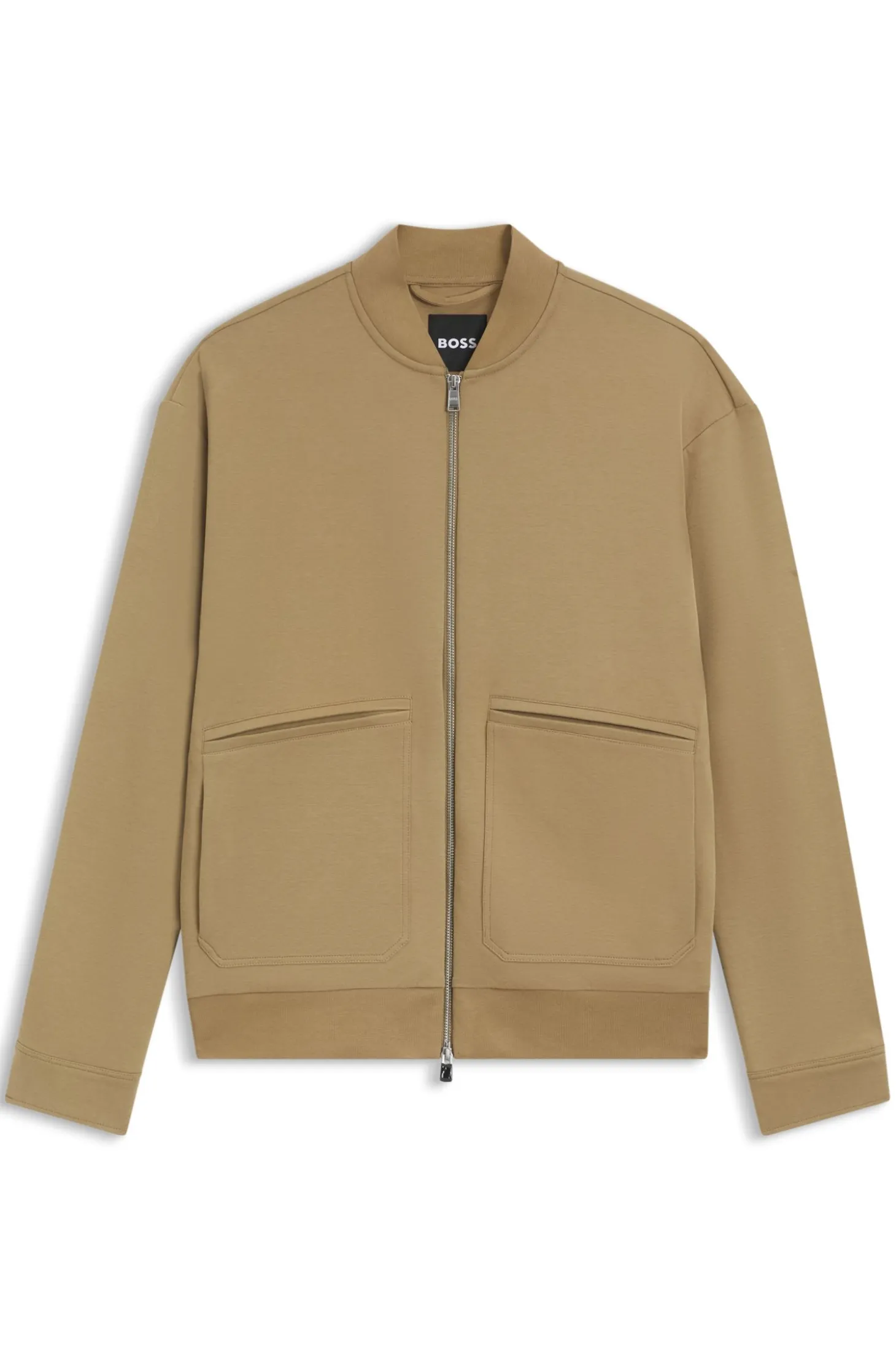 Sweatjacke aus angerautem Baumwoll-Mix mit Reißverschluss