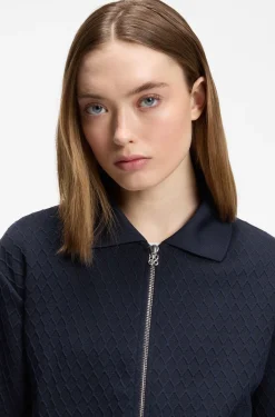 Sweatjacke mit Reißverschluss und Stack-Logo am Zipper