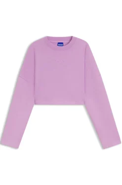 Sweatshirt aus Baumwolle in Cropped-Länge mit Logo-Print