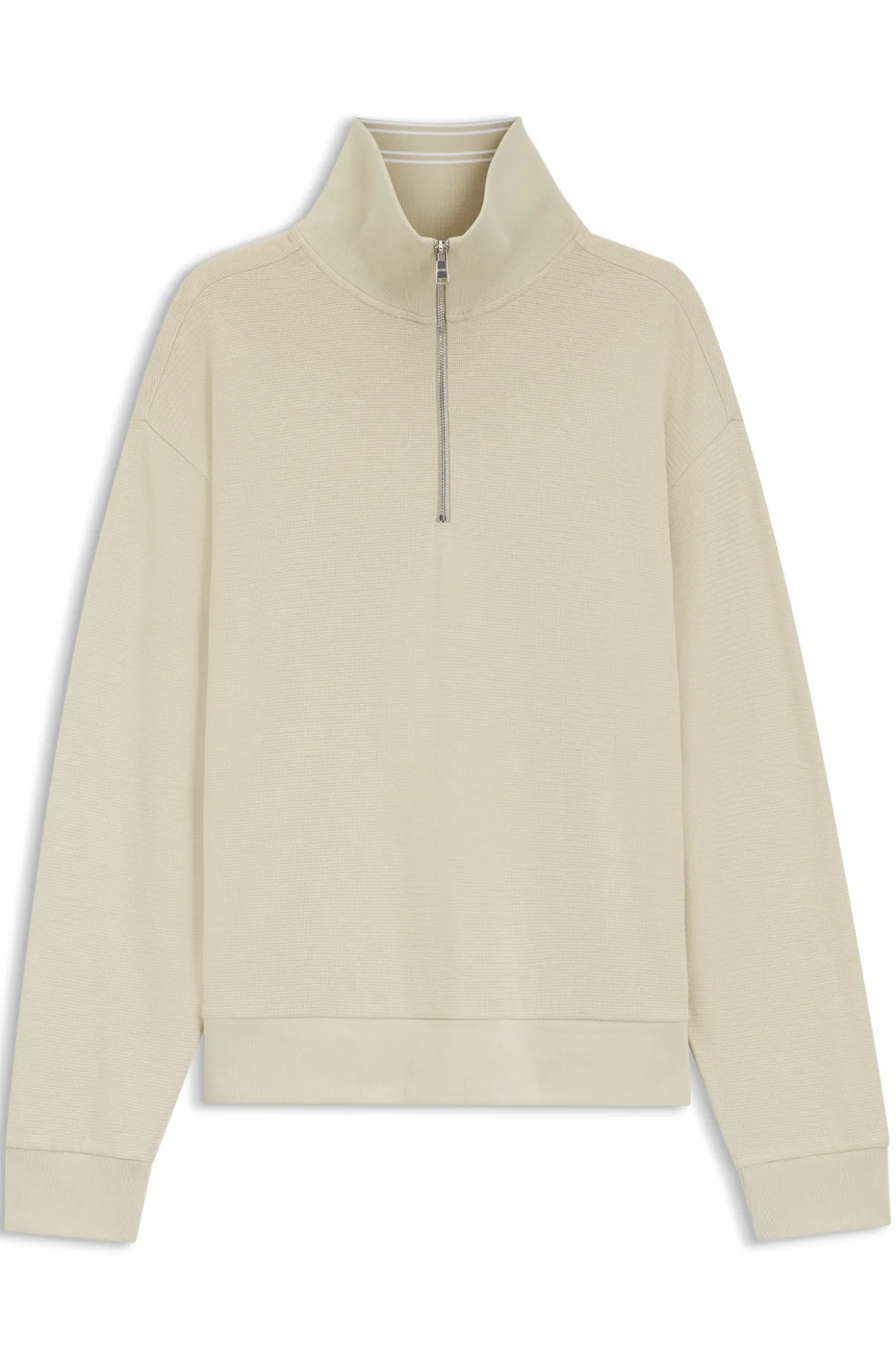 Sweatshirt aus Baumwolle mit kurzem Reißverschluss