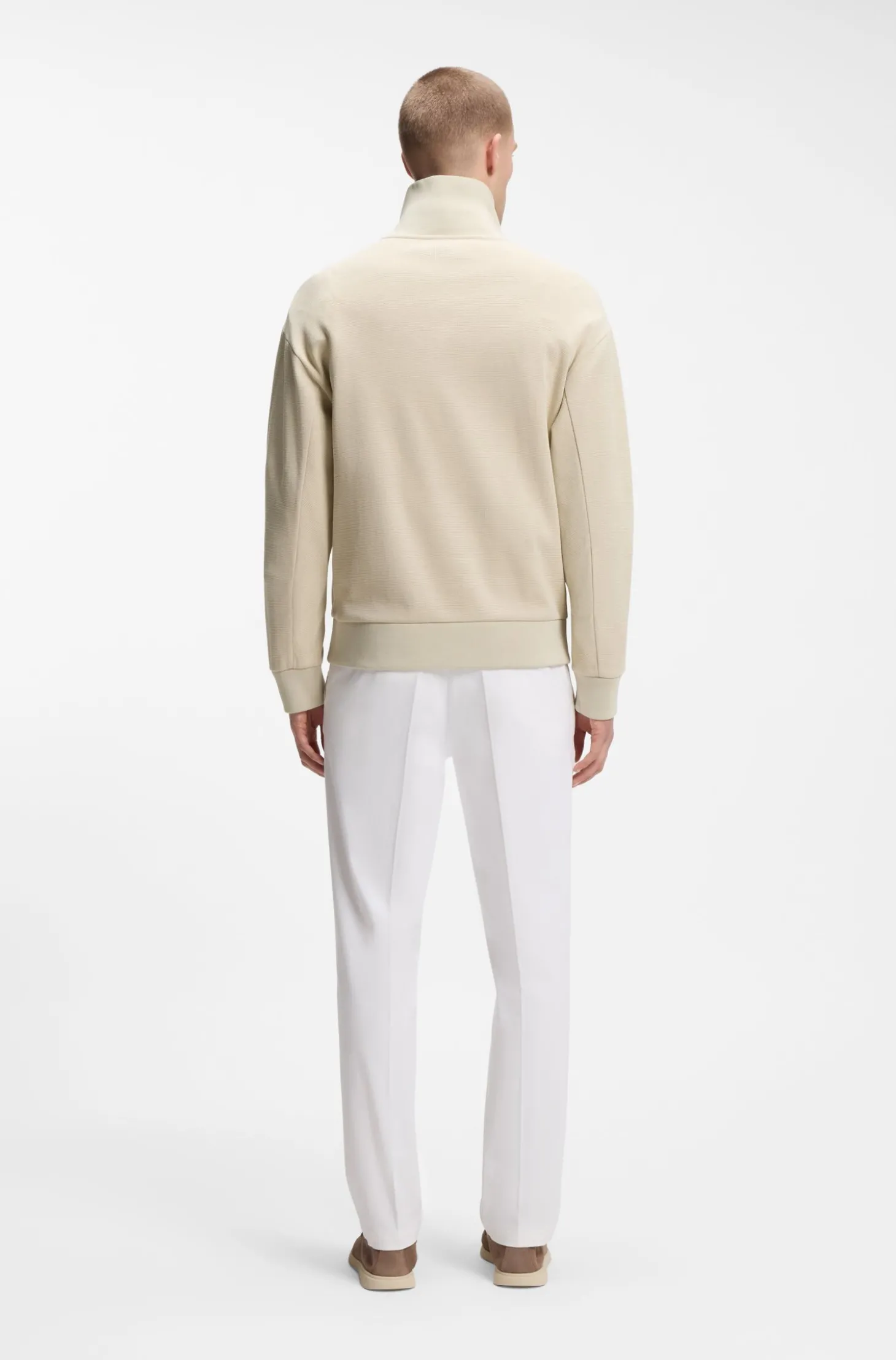 Sweatshirt aus Baumwolle mit kurzem Reißverschluss