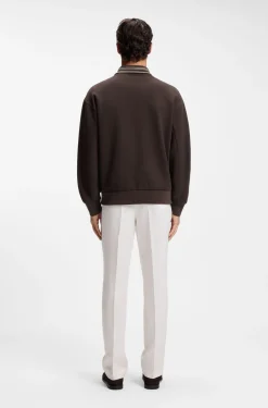 Sweatshirt aus Baumwolle mit kurzem Reißverschluss