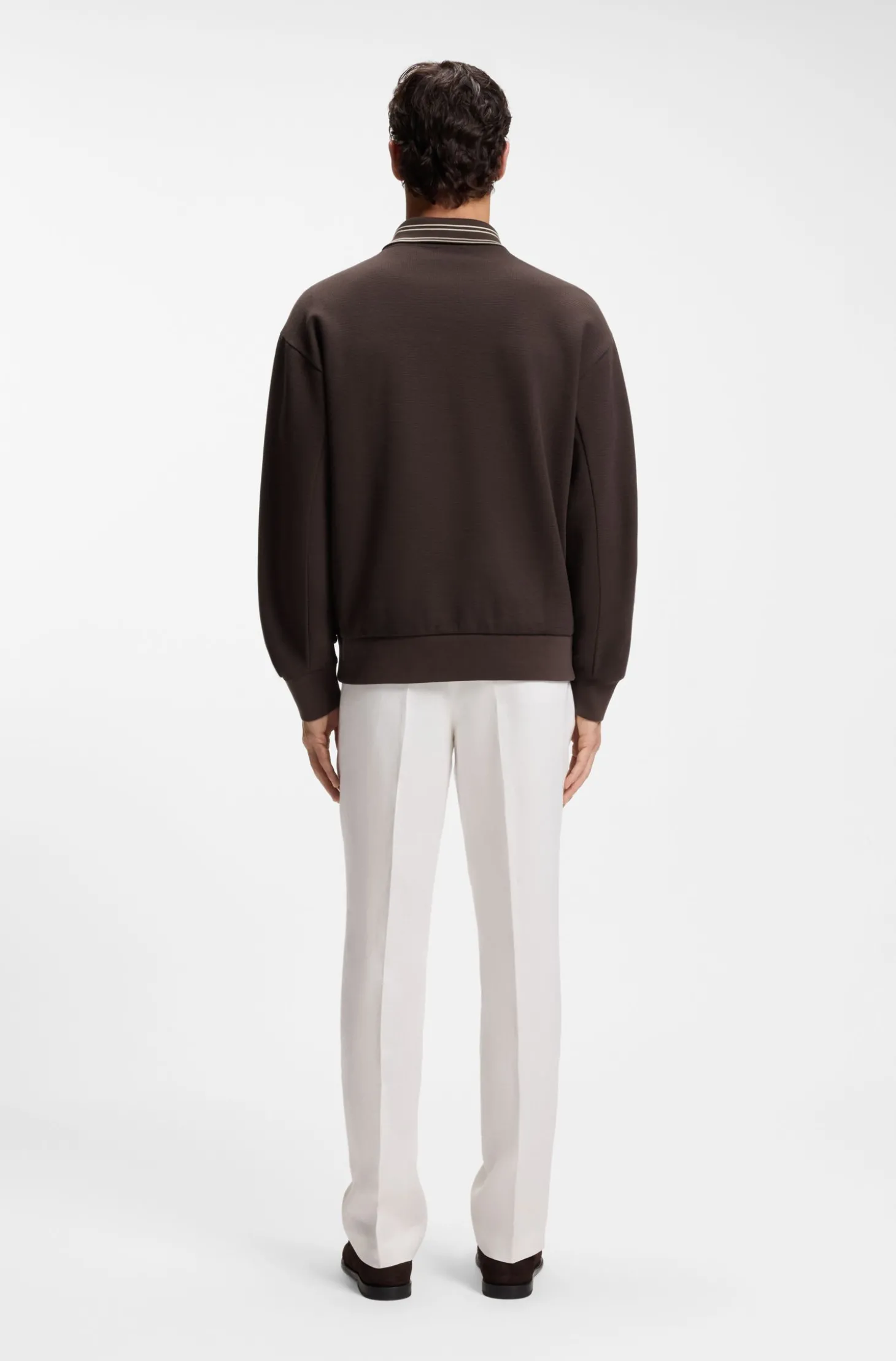 Sweatshirt aus Baumwolle mit kurzem Reißverschluss