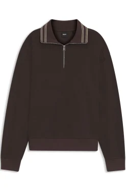 Sweatshirt aus Baumwolle mit kurzem Reißverschluss