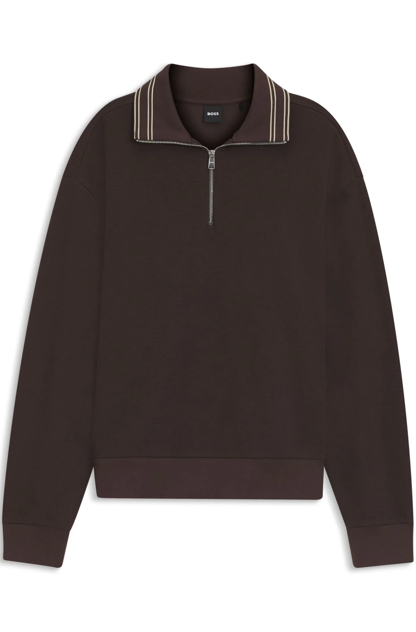 Sweatshirt aus Baumwolle mit kurzem Reißverschluss