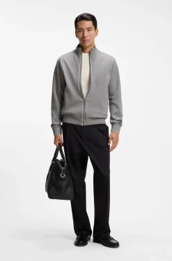 Sweatshirt aus Baumwolle mit Troyerkragen